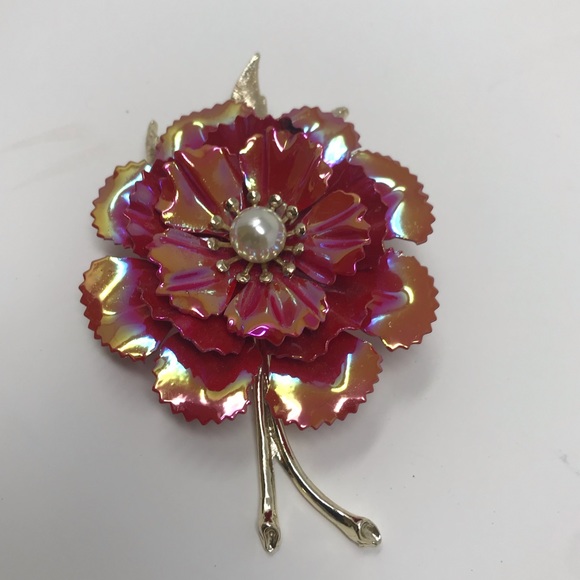 Vintage large flower brooches - Picture 10 of 13